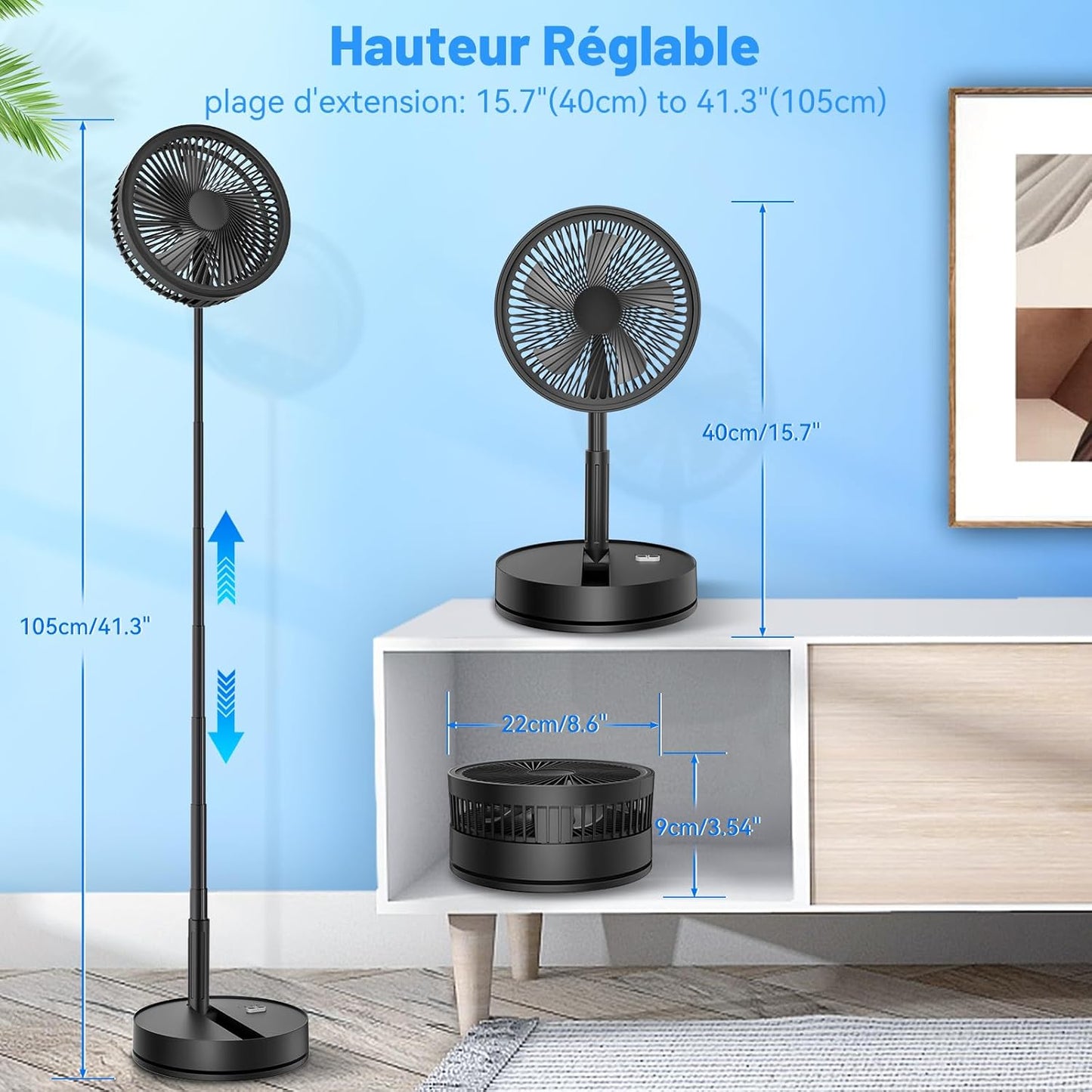 Ventilateur Pliable Sans Fil