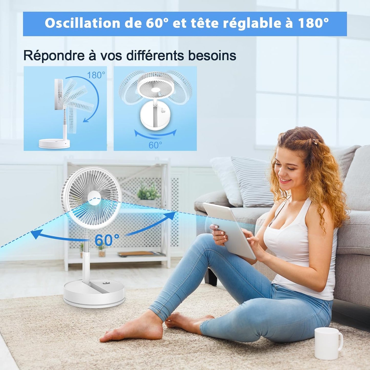 Ventilateur Pliable Sans Fil