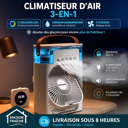 Mini climatiseur 3-en-1 portable USB