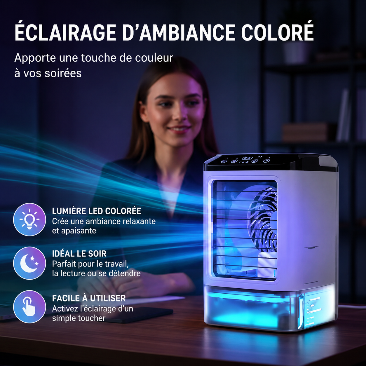 Mini Climatiseur Portable 3 Vitesses 900 ml