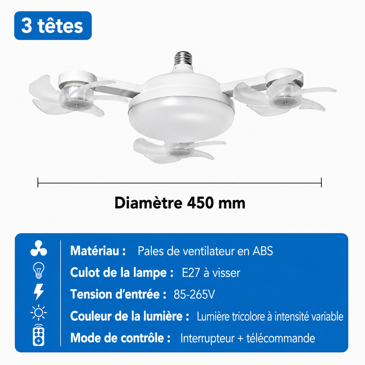 Ventilateur Plafonnier LED Fresko™