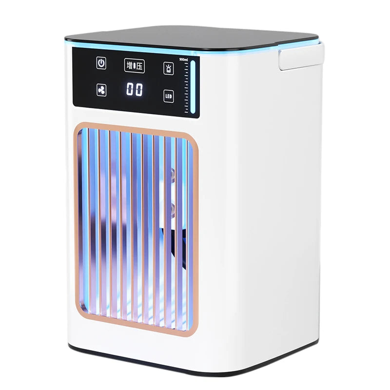 Lenovo USB Air Cooler Portable Desktop Cooling Fan With Humidifier Dual Mist Spray Water Tank With Ice Box For Bedroom Home