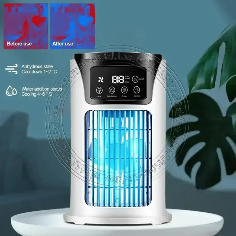 Cold Air-cooled Fan Multifunctional Portable Air Conditioner Small Evaporative Air Cooler Natural Fan for Home Room Desk