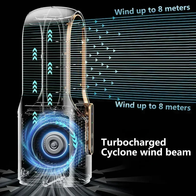 Portable Mini Air Conditioner USB Air Cooler Bladeless Electric Fan 6-speed Silent Timed Air Conditioner Cooling Fan Humidifier