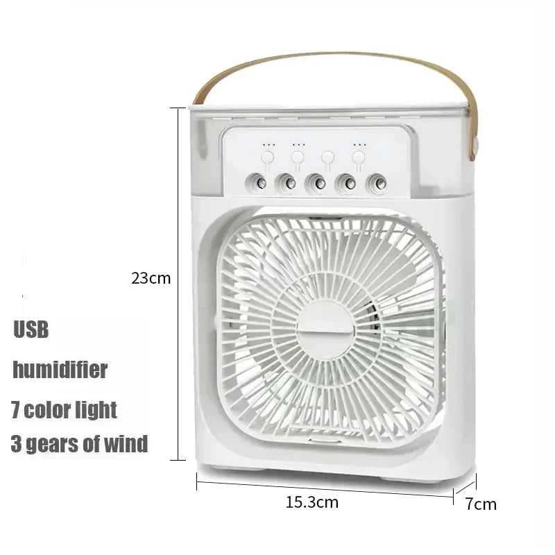 NUOYING  Portable 3 In 1 Fan Air Conditioner Household Small Cooling Fan Humidifier Built-in LED Night Light Air Adjustment for Home Office